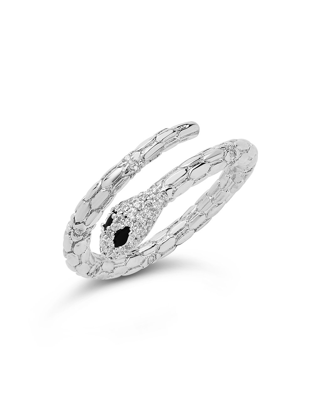 Open Textured Snake Ring - Sterling Forever