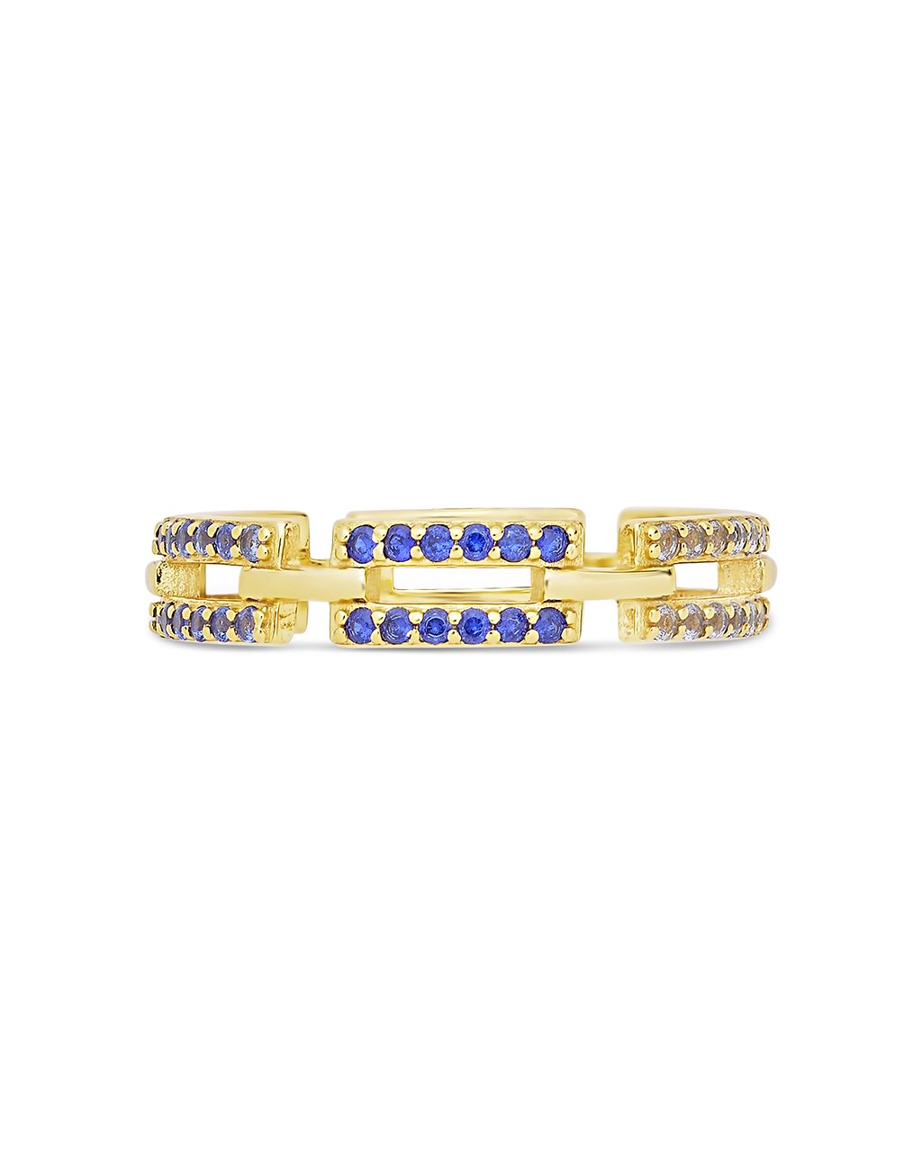 Sapphire Ombre CZ Linked Ring Ring Sterling Forever