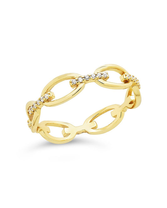 Sterling Silver Open Chain Link Ring Ring Sterling Forever Gold 6