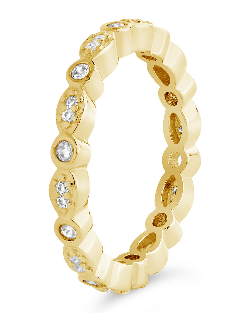 Sterling Silver CZ Bezel Band Ring Ring Sterling Forever