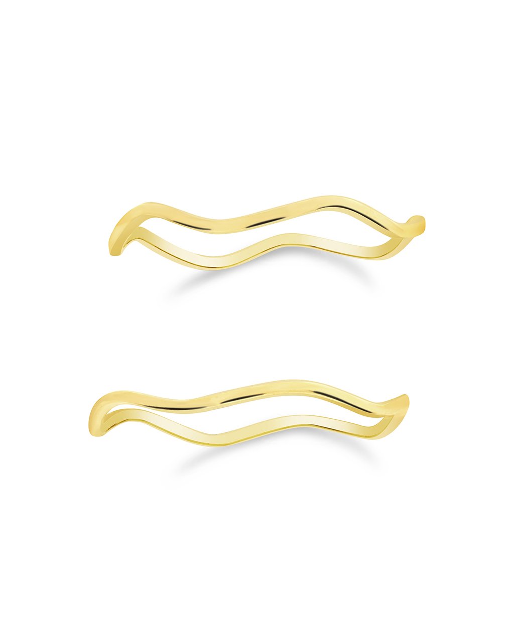 Sterling Silver Wave Ring Set of 2 - Sterling Forever
