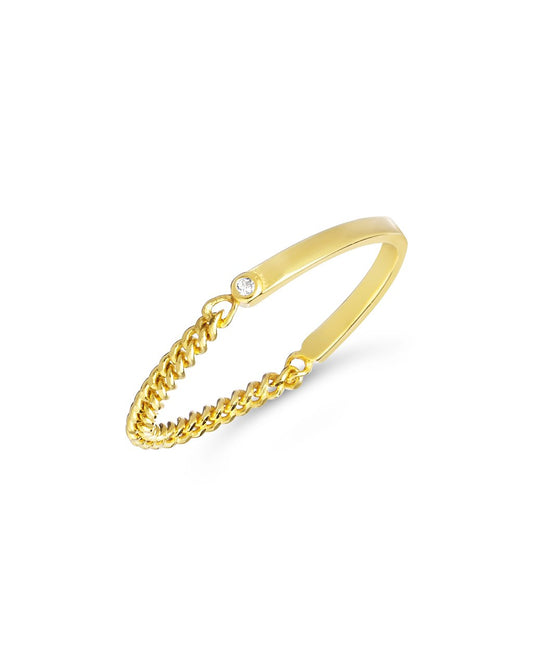 Sterling Silver Dainty Chain Ring Ring Sterling Forever Gold 6