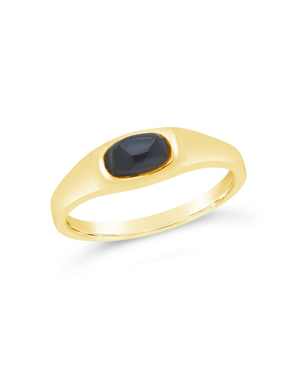 Sterling Silver Black Onyx Signet Ring Ring Sterling Forever Gold 6 