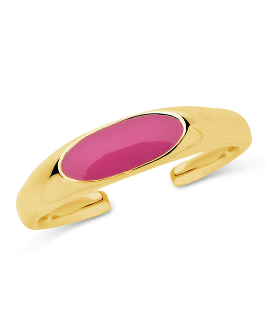 Sterling Silver Enamel Open Signet Ring Ring Sterling Forever Gold Raspberry