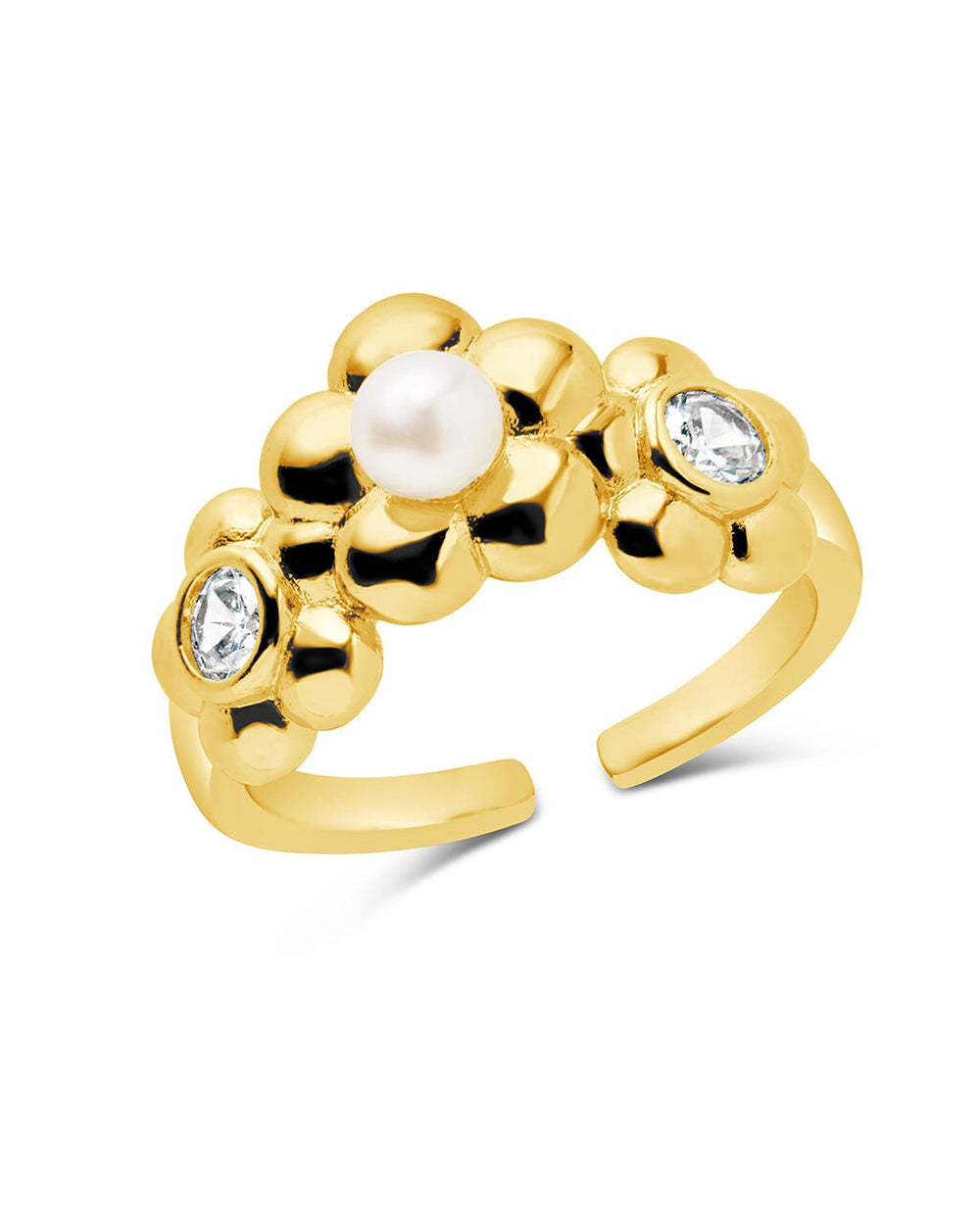 June Open Band Ring Ring Sterling Forever Gold 6