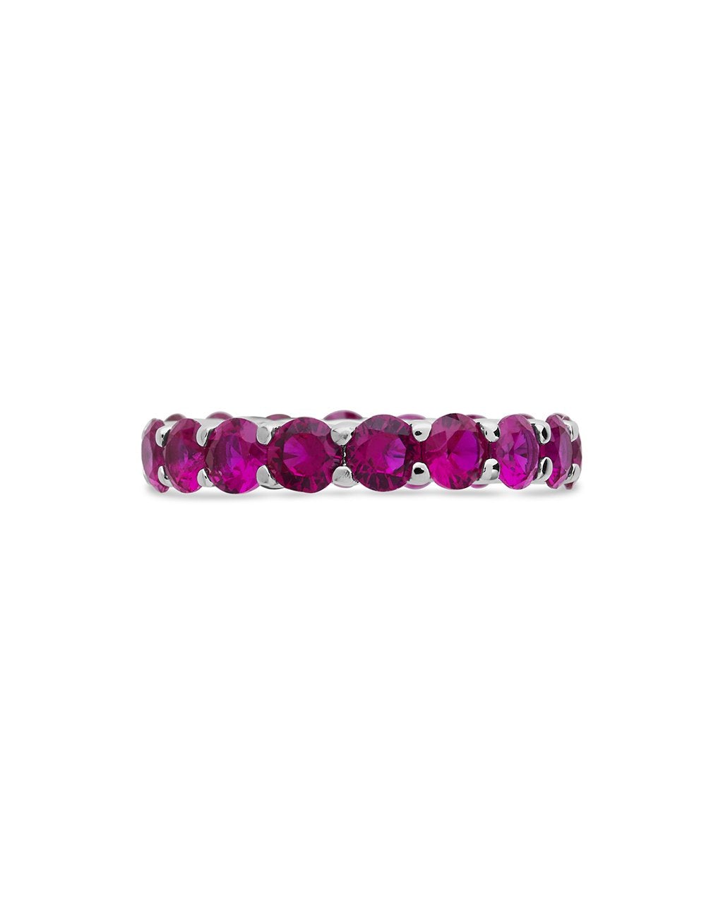 SHINE by Sterling Forever Sterling Silver Rainbow CZ Eternity Band Ring Ring SHINE by Sterling Forever