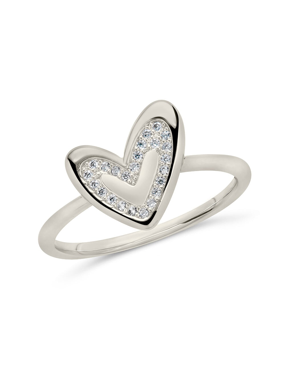 Sterling Silver Mabel CZ Heart Ring – Sterling Forever