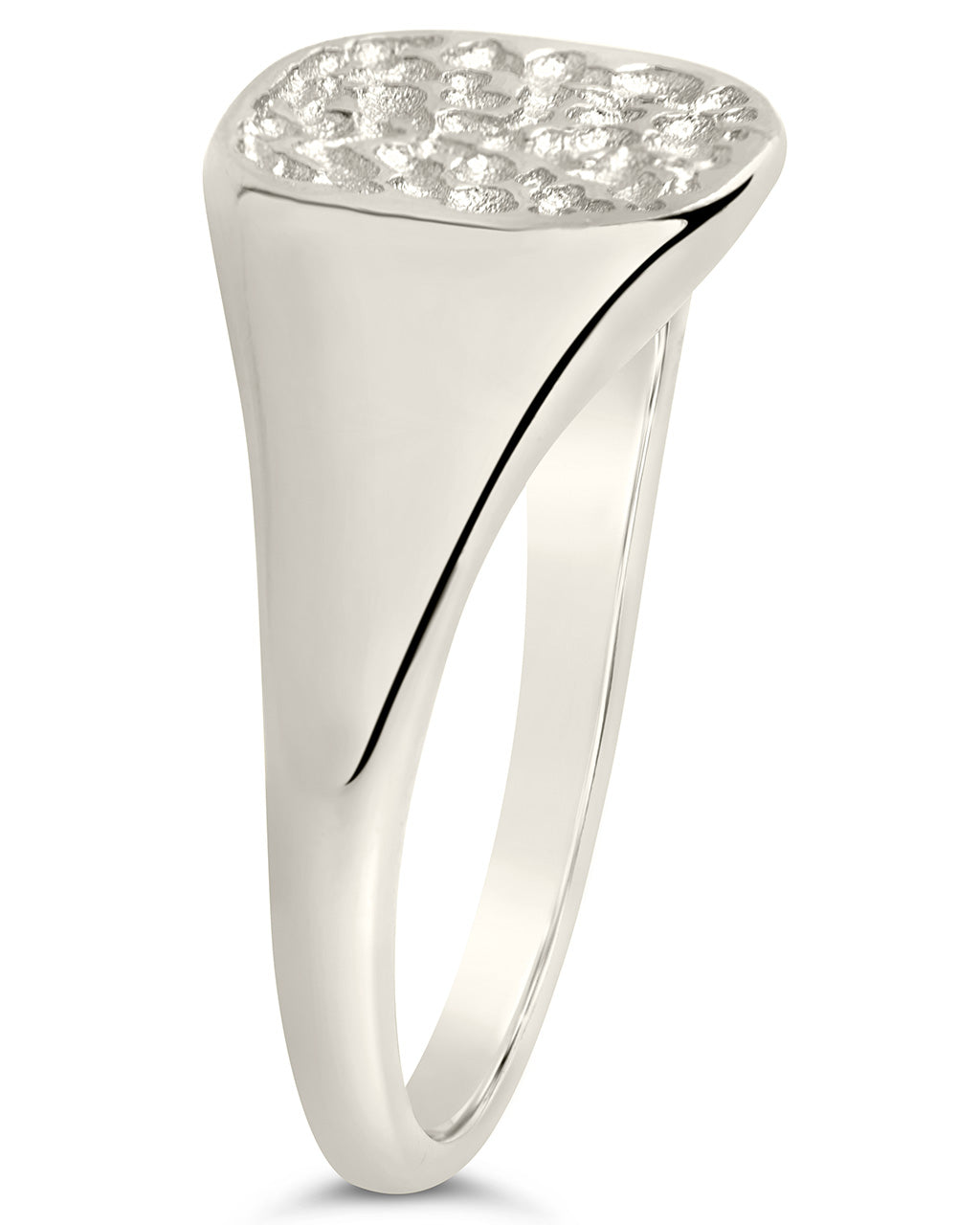 Hammered Square Signet Ring Ring Sterling Forever