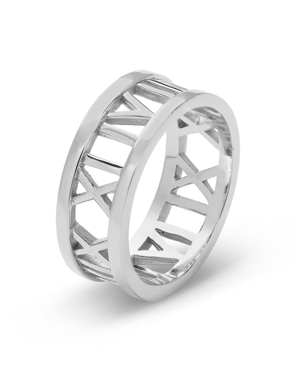 Sterling Silver Roman Numeral Band Ring Ring Sterling Forever