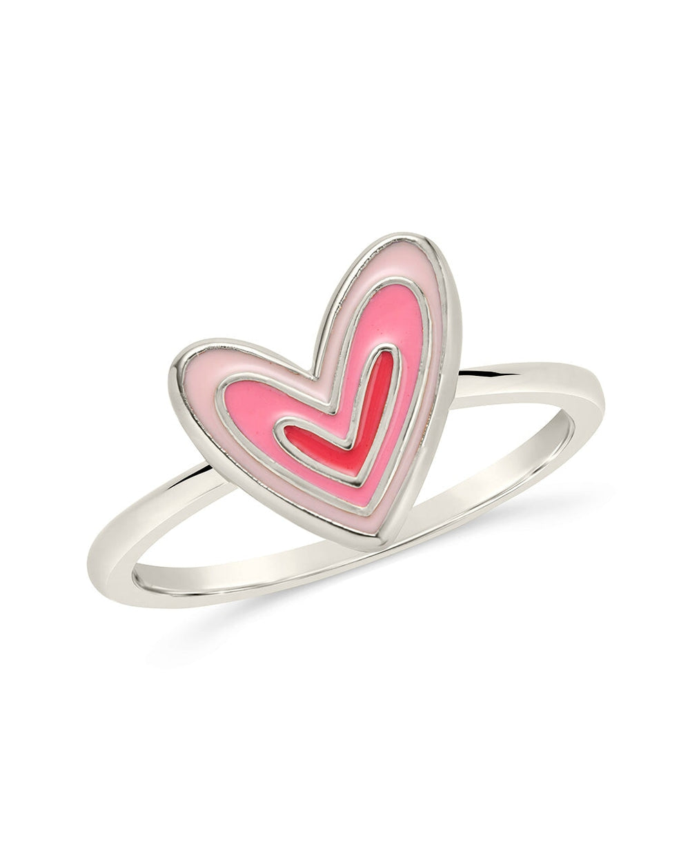 Amanda Enamel Heart Ring Ring Sterling Forever Silver 6