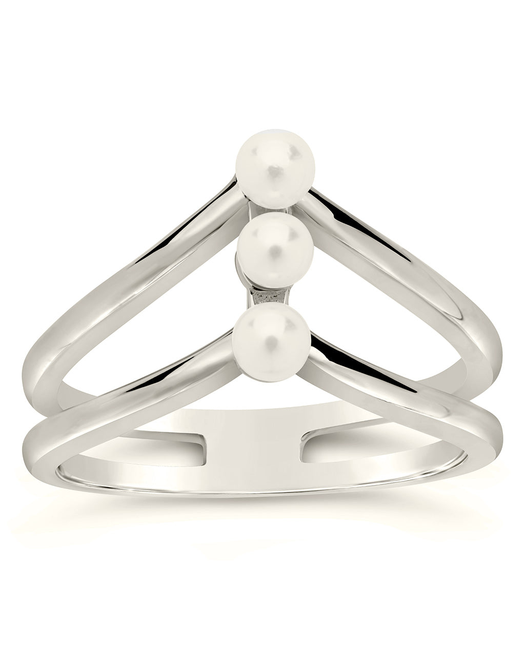 Sterling Silver Triple Pearl Stack Ring Ring Sterling Forever