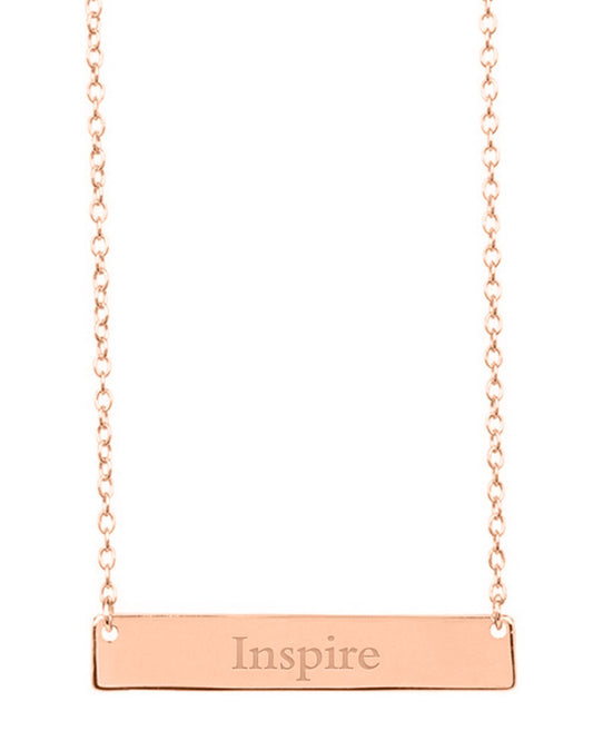 Sterling Silver Inspirational Bar Pendant Necklace - Sterling Forever