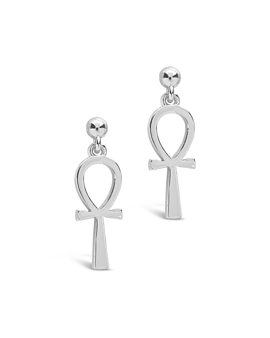 Ankh Stud Drop Earrings - Sterling Forever