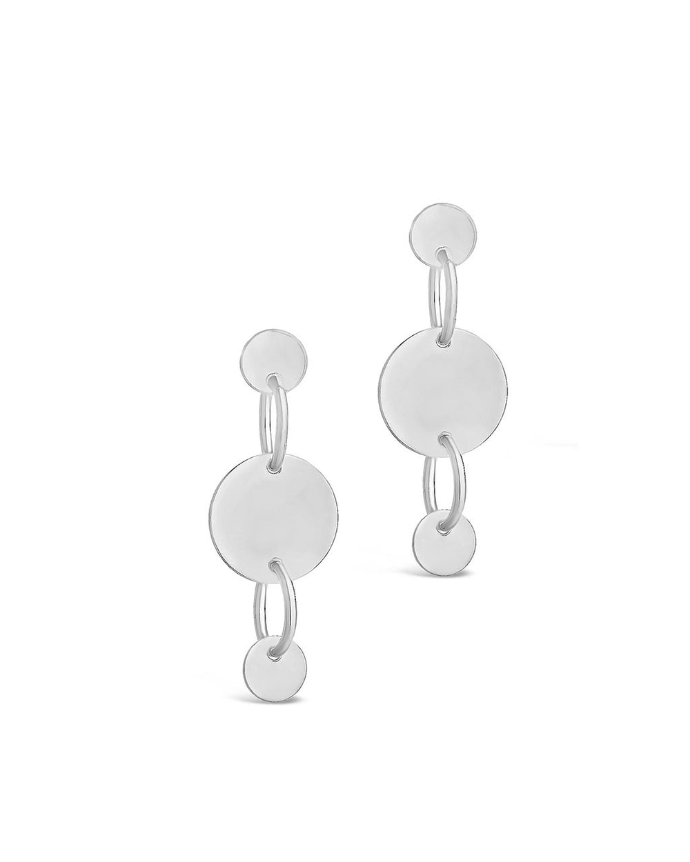 Linked Circle Drop Stud Earrings - Sterling Forever