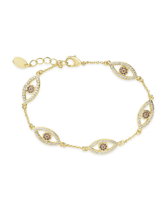 Evil Eye Bracelet with CZ - Sterling Forever