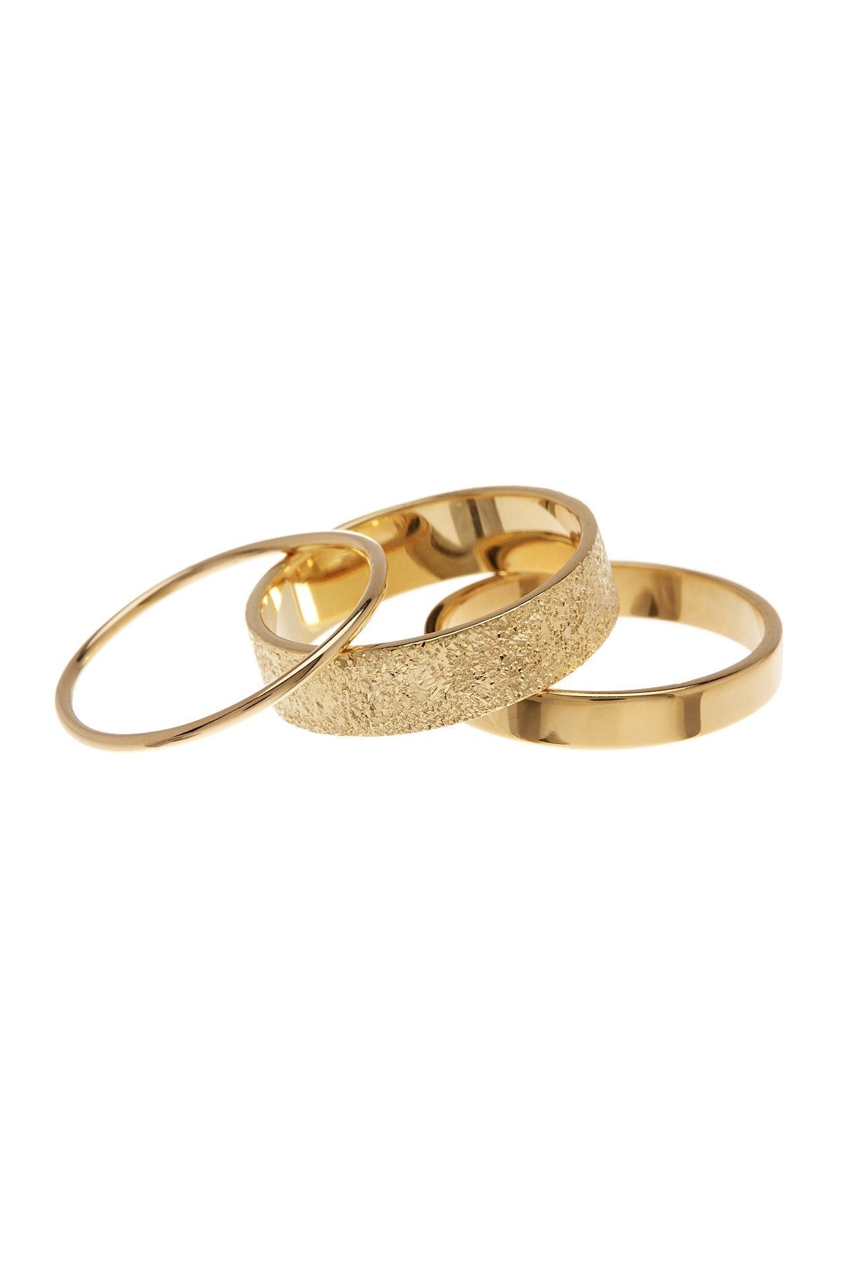 Sterling Silver Textured Stack Rings - Set of 3 - Sterling Forever