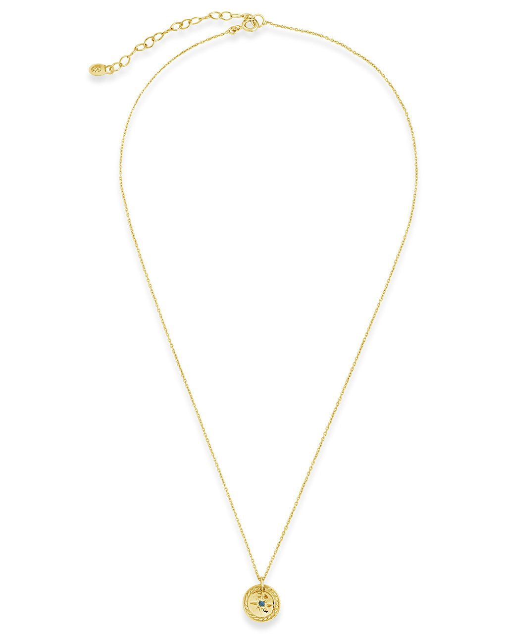 14K Rose Gold Vermeil CZ Burst Disc Pendant Necklace - Sterling Forever