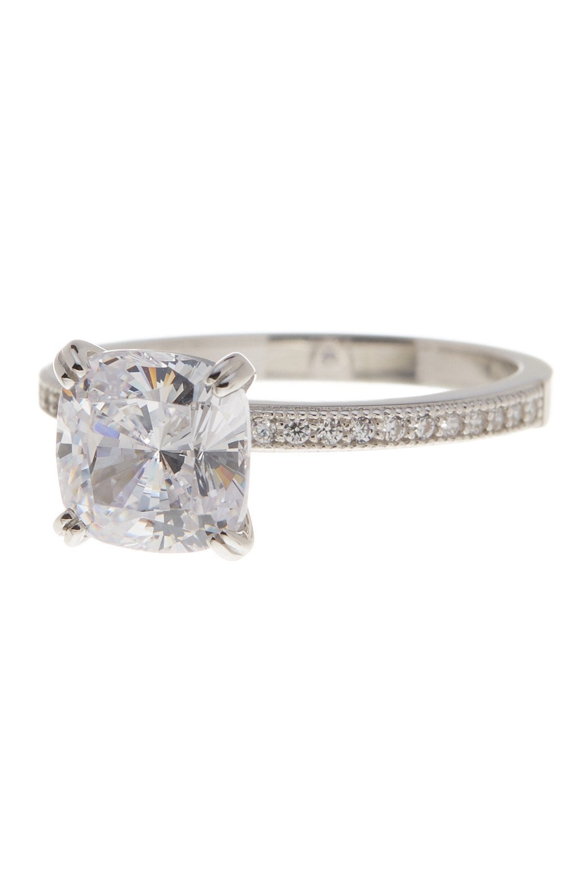 Sterling Silver Cushion CZ Solitaire Ring - Sterling Forever