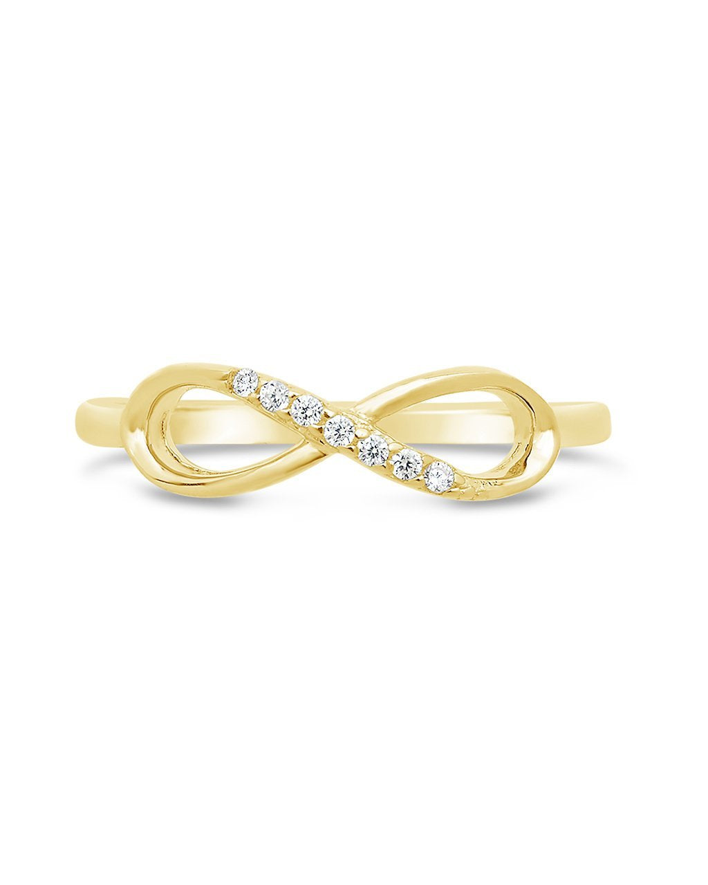 14K Gold Vermeil Pave CZ Infinity Ring - Sterling Forever