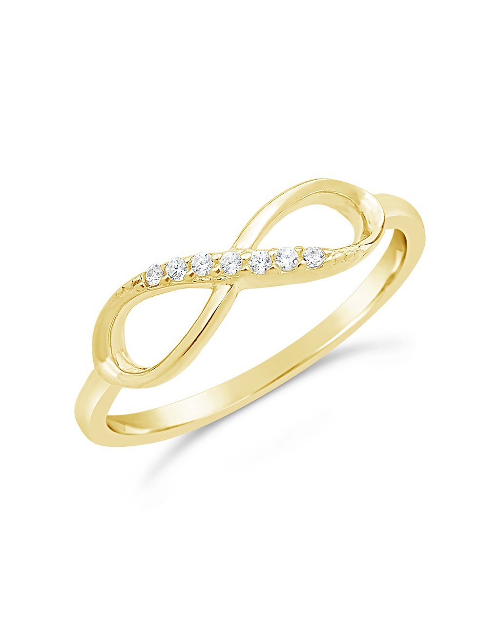 14K Gold Vermeil Pave CZ Infinity Ring - Sterling Forever