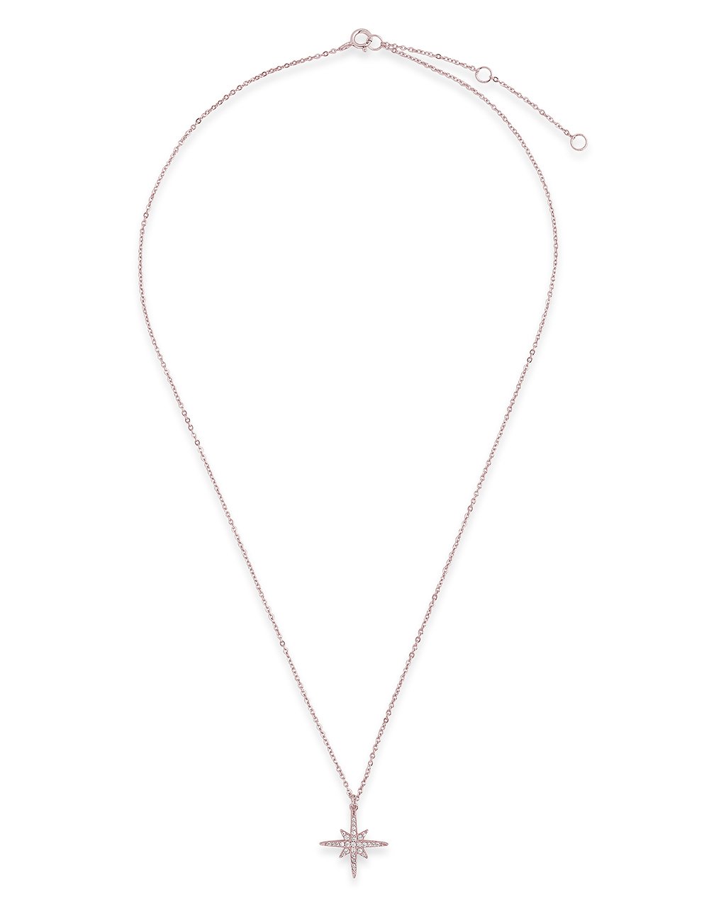 Sterling Silver CZ Star Burst Necklace - Sterling Forever