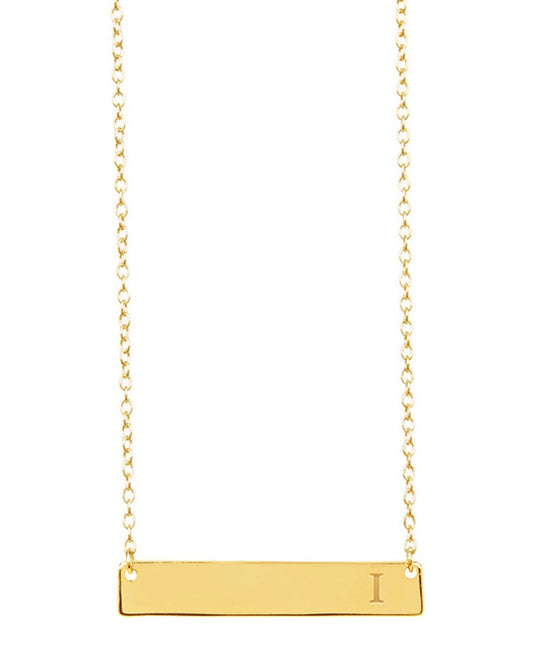 Sterling Silver Bar Initial Necklace - Sterling Forever