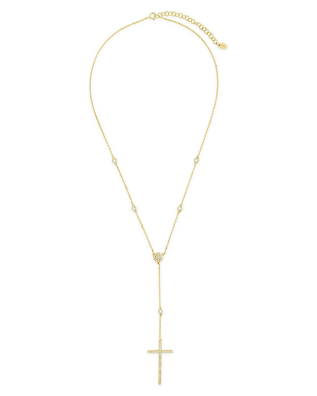 Sterling Silver CZ Y Cross Necklace - Sterling Forever