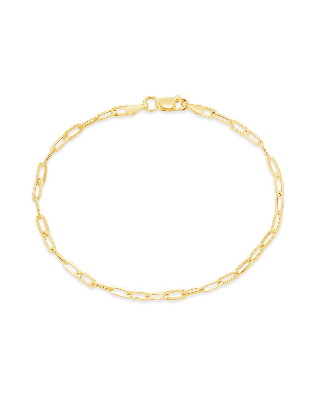 Paper Clip Chain Bracelet 14K Yellow Gold / Mini