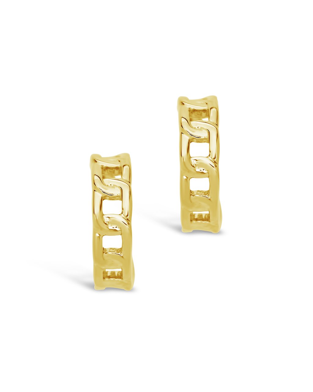 14K Gold Chain Hoop Earrings Fine Earring SF Fine 
