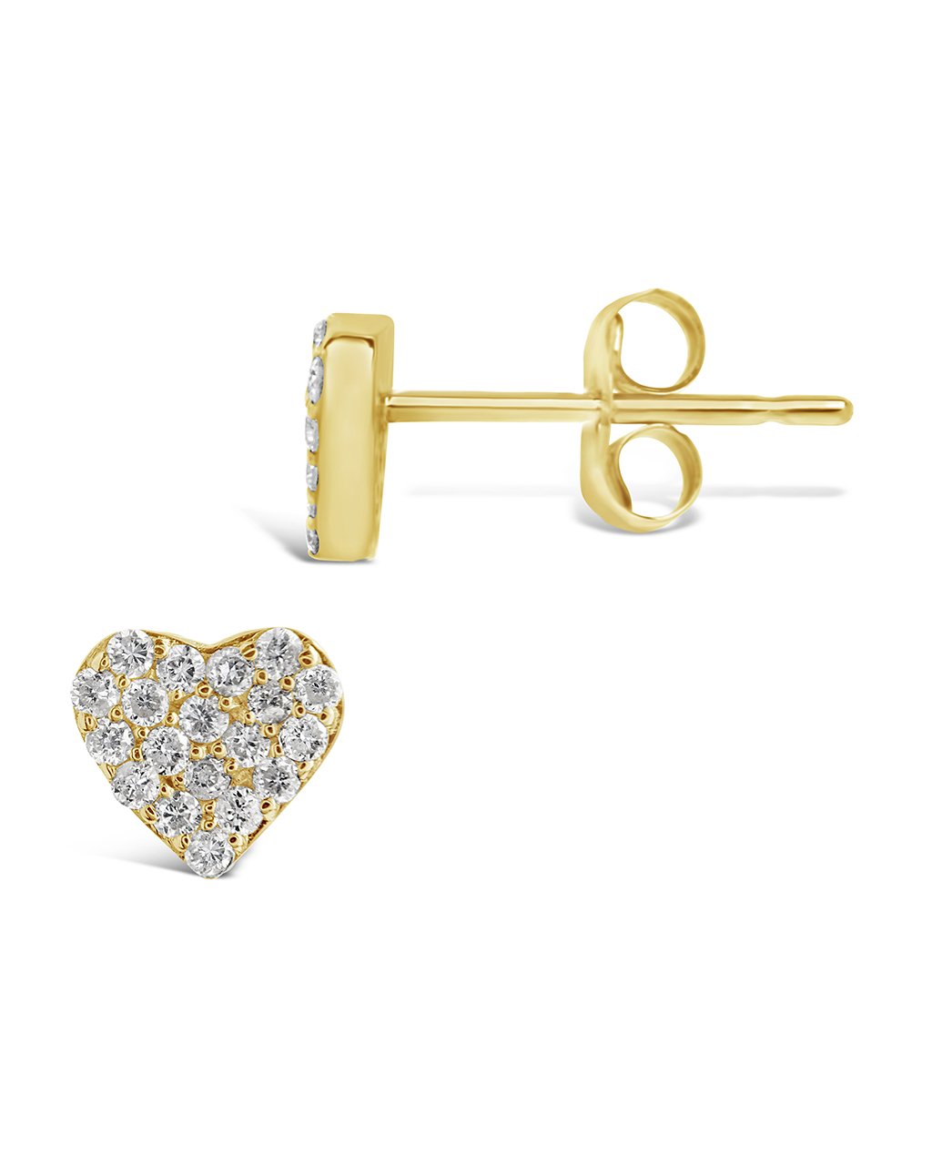 14K Gold Diamond Heart Studs Fine Earring SF Fine