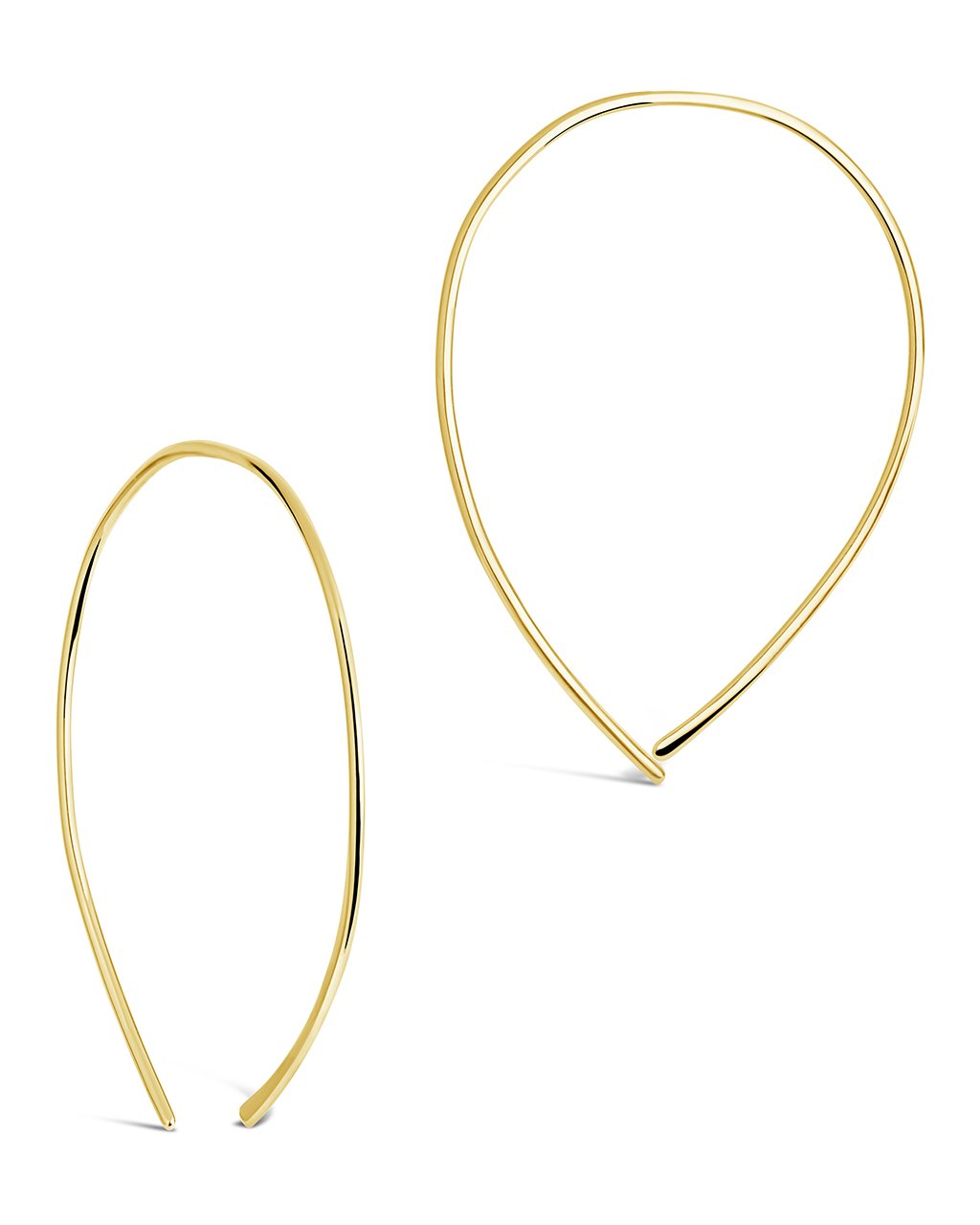 14K Gold Delicate Threader Hoops Fine Earring SF Fine 