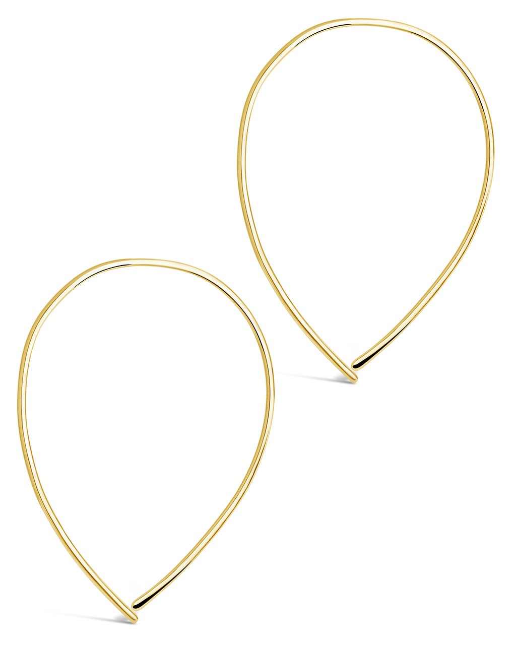 14K Gold Delicate Threader Hoops Fine Earring SF Fine 14K Yellow Gold 