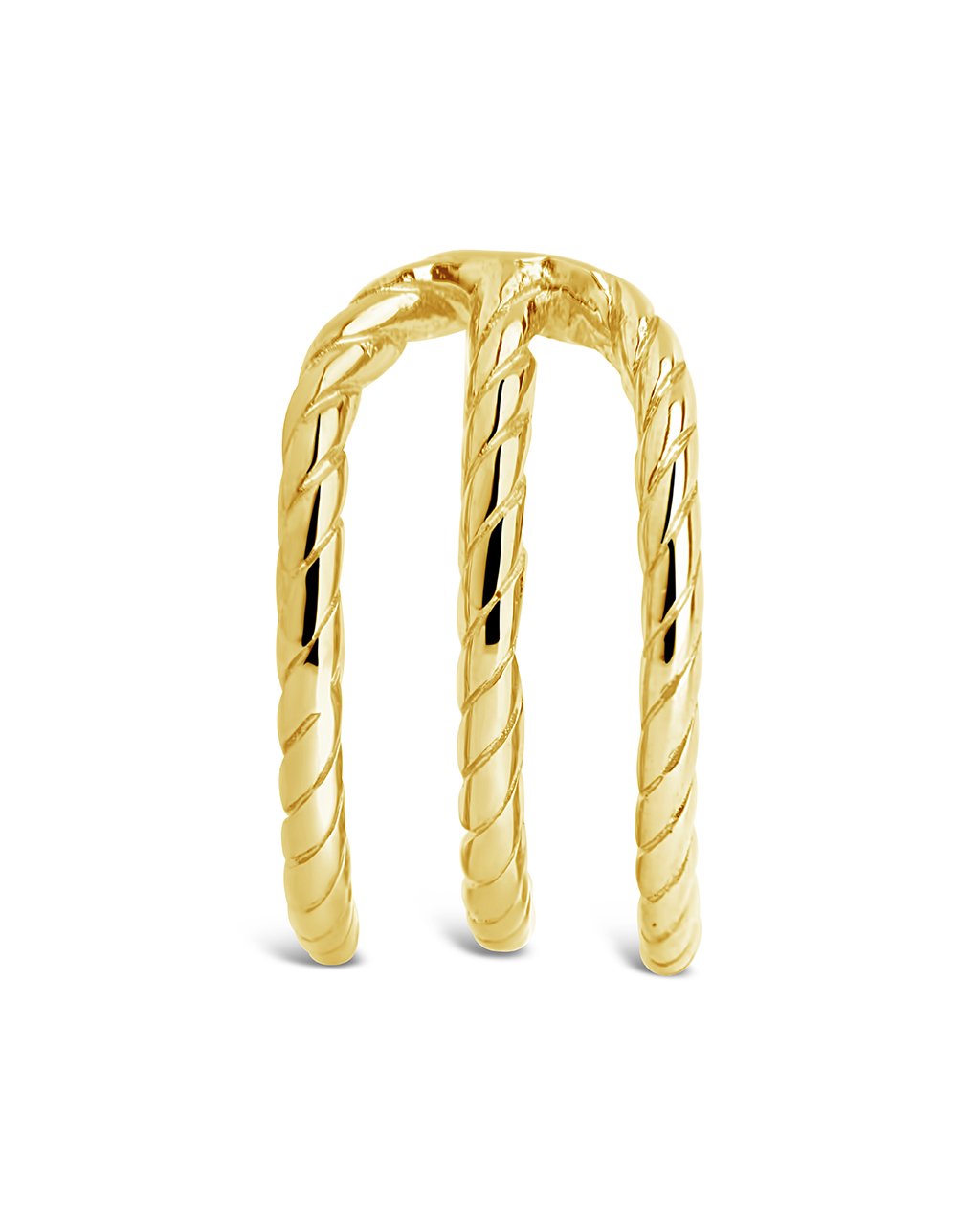 14K Gold Braided Triple Row Ear Cuff Fine Earring SF Fine