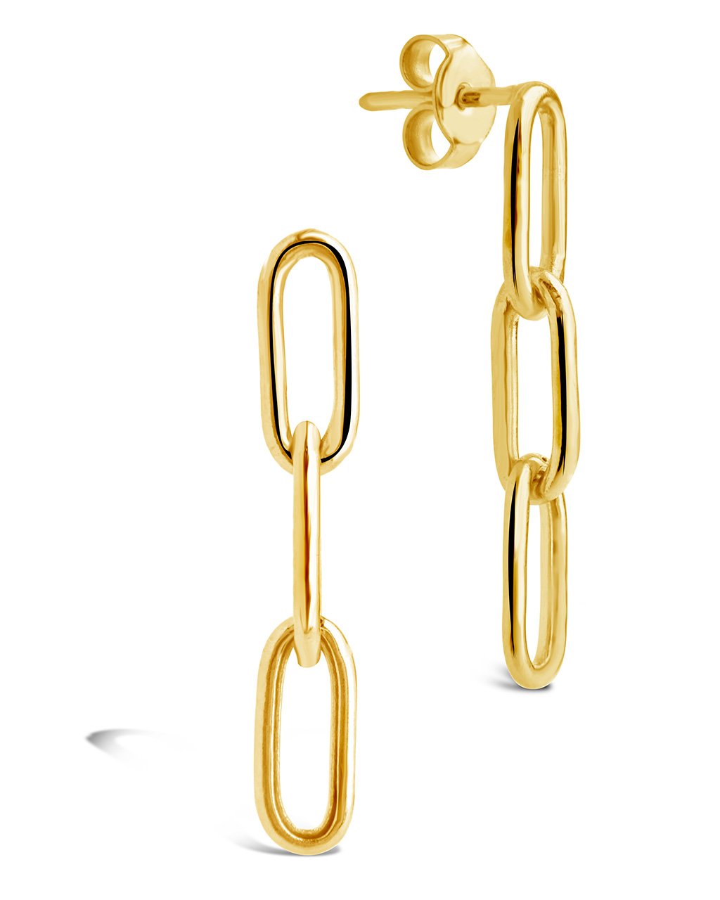 14K Italian Gold Paperclip Chain Drop Earrings Fine Earring SF Fine 14K Yellow Gold