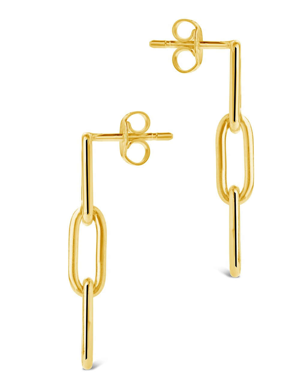 14K Italian Gold Paperclip Chain Drop Earrings Fine Earring SF Fine
