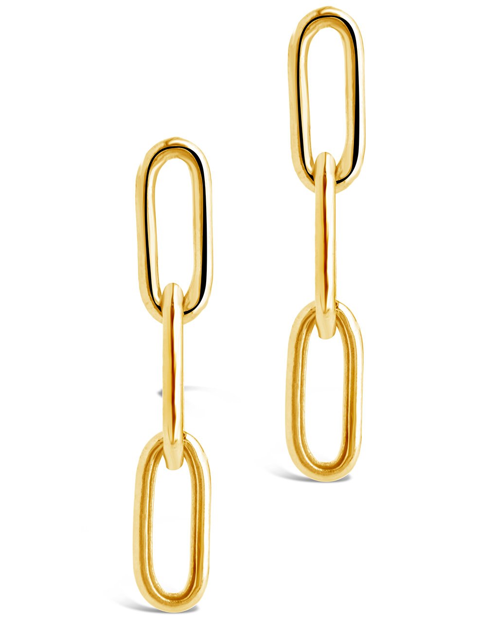 14K Italian Gold Paperclip Chain Drop Earrings Fine Earring SF Fine 