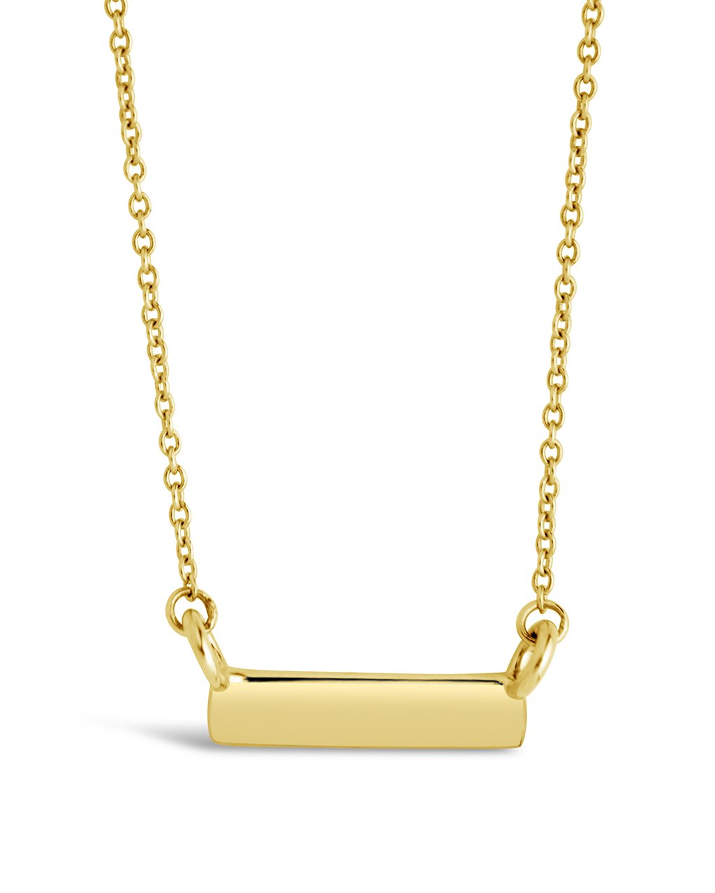 14K Gold Mini Bar Pendant Necklace Fine Necklace SF Fine 14K Yellow Gold 
