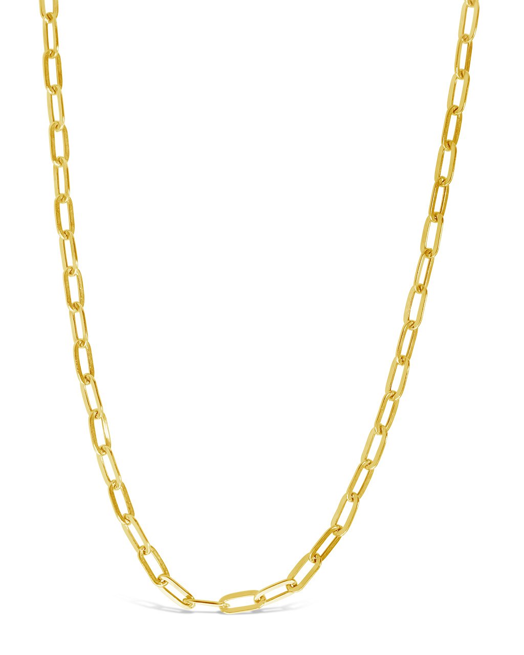 14K Italian Gold Elongated Paperclip Chain Fine Necklace SF Fine 14K Yellow Gold 