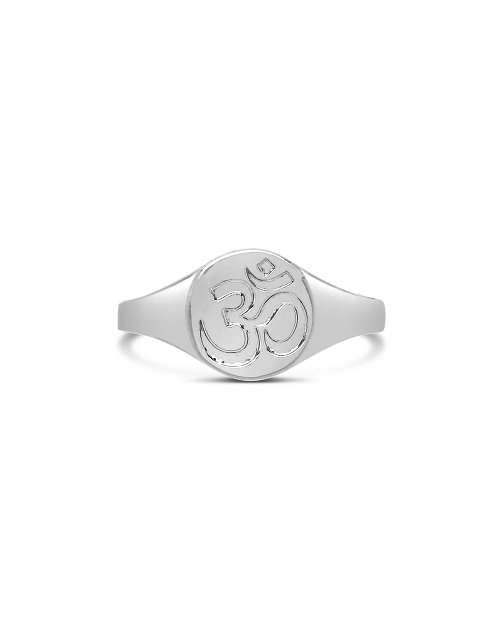 Om Engraved Signet Ring - Sterling Forever