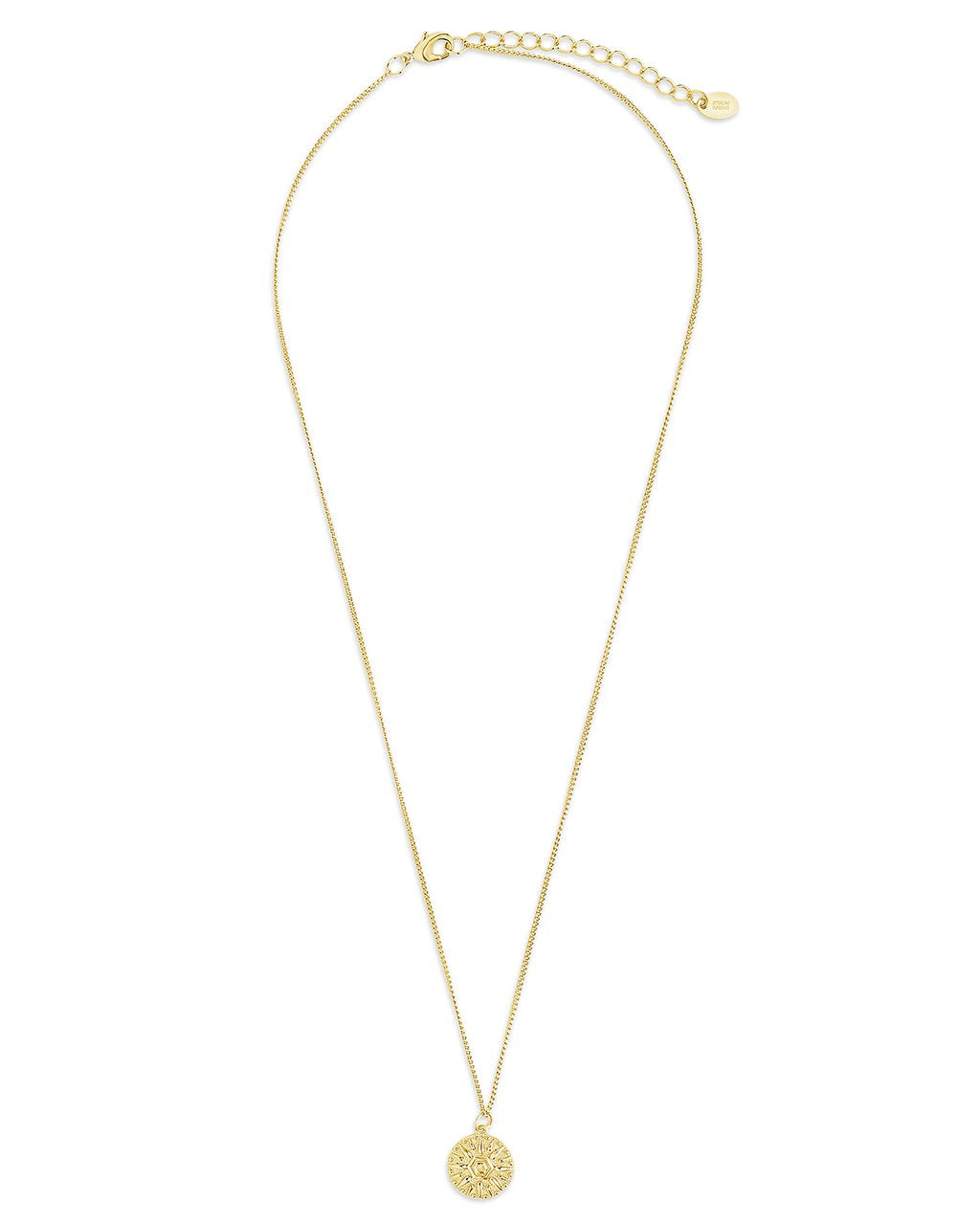 Sun Disk Pendant Necklace - Sterling Forever