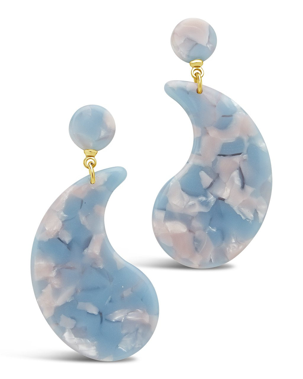 Resin Teardrop Stud Dangle Earrings - Sterling Forever