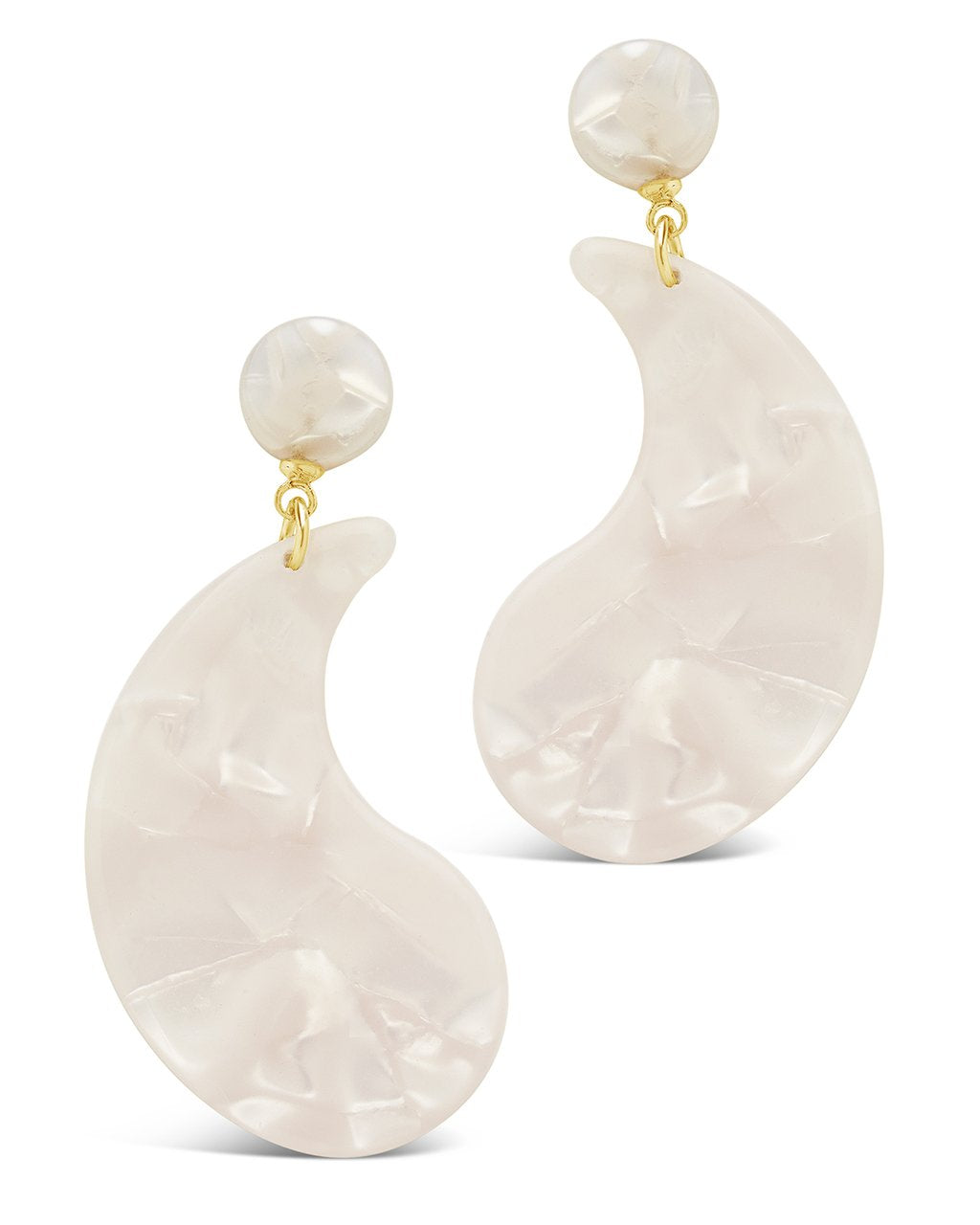 Resin Teardrop Stud Dangle Earrings - Sterling Forever
