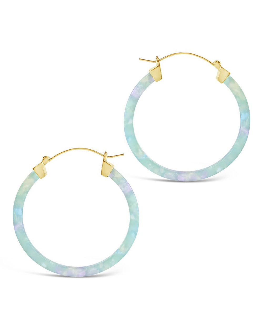 50mm Resin Hoop Earrings - Sterling Forever