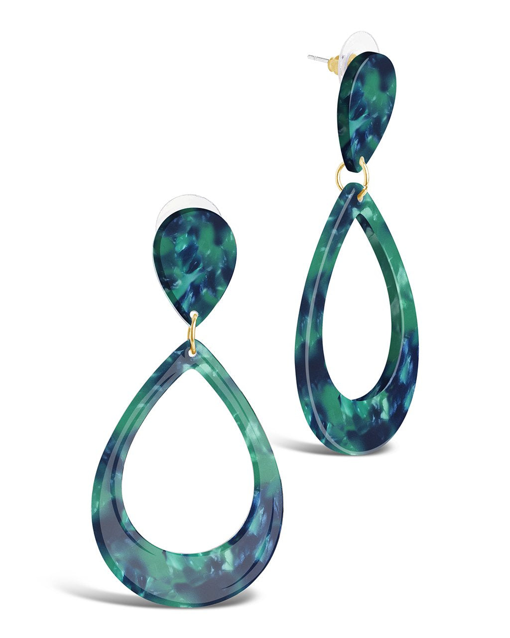 Resin Teardrop Earrings - Sterling Forever