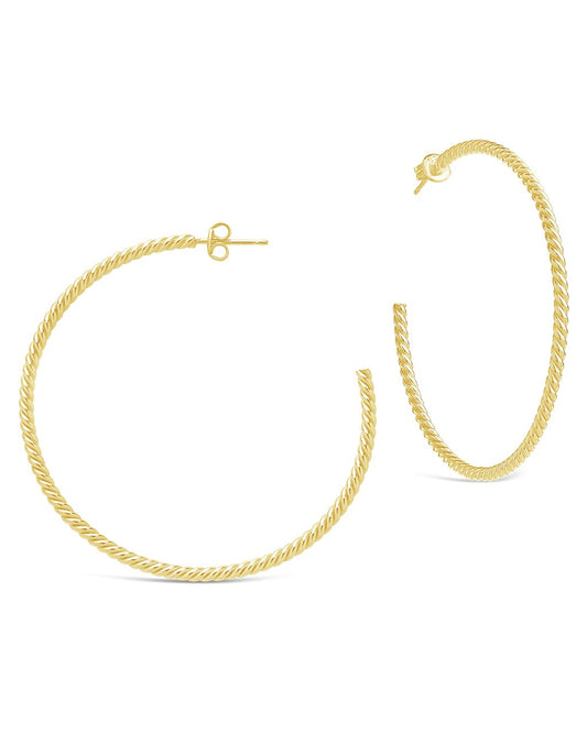 Rope Twist Hoops - Sterling Forever