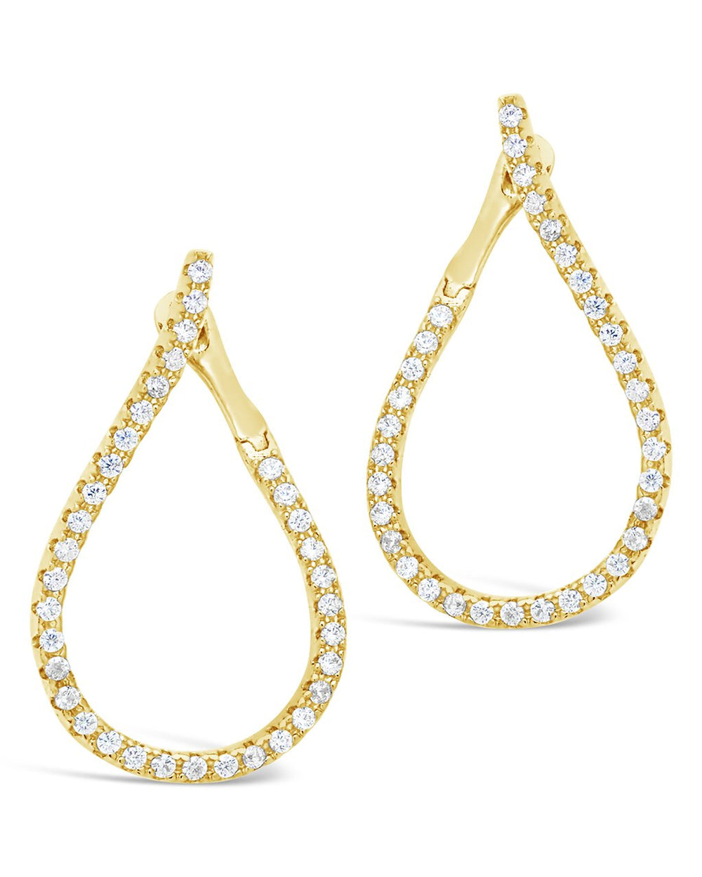 CZ Studded Drop Earrings - Sterling Forever