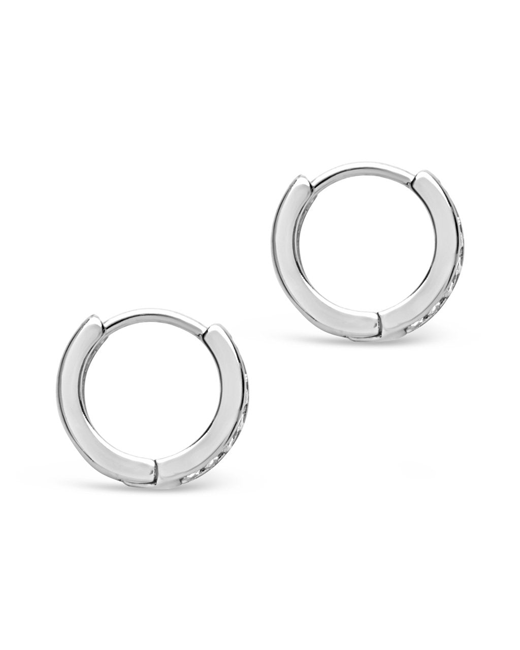 Sterling Silver CZ Micro Hoop Earrings - Sterling Forever