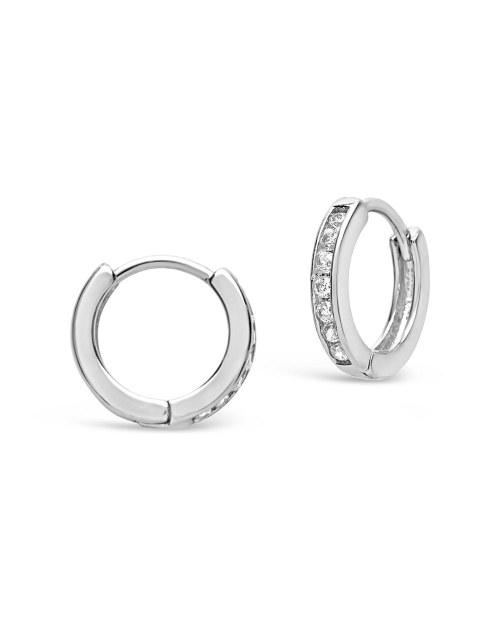 Sterling Silver CZ Micro Hoop Earrings - Sterling Forever