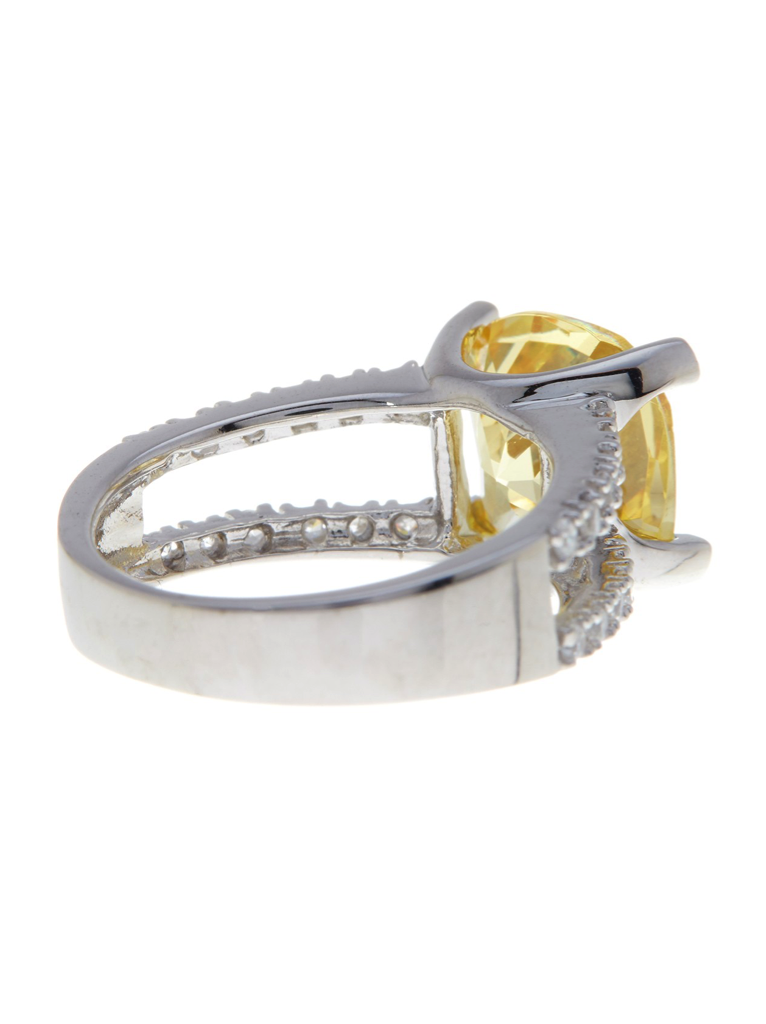 Sterling Silver Britney's Engagement Ring in Canary - Sterling Forever