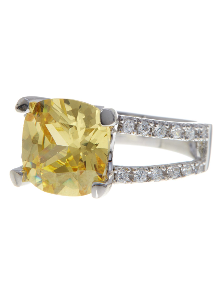 Sterling Silver Britney's Engagement Ring in Canary - Sterling Forever